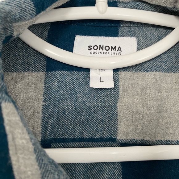 Men’s Flannel Shirt (Blue/Gray) - Picture 5 of 6